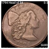 1794 Head of 94 S-32 Liberty Cap LgCent NEARLY UNC