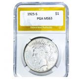 1925-S Silver Peace Dollar PGA MS63
