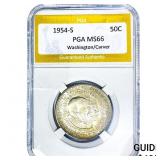 1954-S Washington Carver Half Dollar PGA MS66