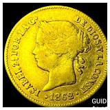 1862 Philippines Gold 1 Peso .0476oz AGW