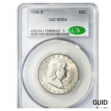 1948-D Franklin Half Dollar CAC MS64