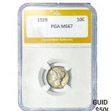 1939 Mercury Silver Dime PGA MS67