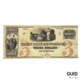 1792 $3 Union Bank of New London CT Note GEM UNC