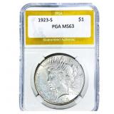 1923-S Silver Peace Dollar PGA MS63