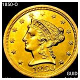 1850-O $2.50 Gold Quarter Eagle UNCIRCULATED