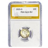 1929-D Mercury Silver Dime PGA BU