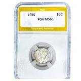 1945 Mercury Silver Dime PGA MS66