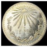 1943-M Silver 1 Peso Mexico GEM BU