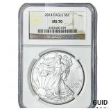 2014 Silver Eagle NGC MS70