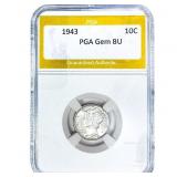 1943 Mercury Silver Dime PGA BU