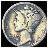1921 Mercury Dime ABOUT UNCIRCULATED