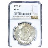 1885-O Morgan Silver Dollar NGC MS63