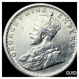 1918 British India Silver 1/4 Rupee