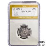 1875-S Twenty Cent Piece PGA AU50