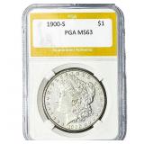 1900-S Morgan Silver Dollar PGA MS63