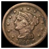1849 Braided Hair Large Cent NEARLY UNCIRCULATED