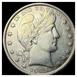 1905-S Silver Half Dollar (Barber) UNCIRCULATED