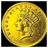 1856 Gold $1 Indian Princess Head Type 2 UNCIRCULA
