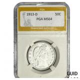 1913-D Barber Half Dollar PGA MS64