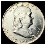 1950-D Silver Half Dollar Franklin UNCIRCULATED