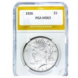 1926 Silver Peace Dollar PGA MS63