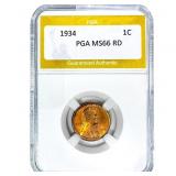 1934 Wheat Cent PGA MS66 RD