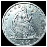 1846 Silver Seaterd Liberty Half Dollar  CLOSELY