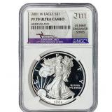 2001-W Silver Eagle NGC PF70 Ultra Cameo