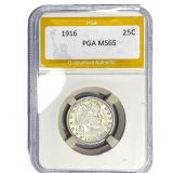 1916 Barber Quarter PGA MS65
