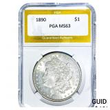 1890 Morgan Silver Dollar PGA MS63