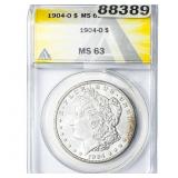 1904-O Morgan Silver Dollar ANACS MS63