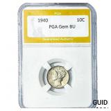 1940 Mercury Silver Dime PGA BU