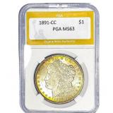 1891-CC Morgan Silver Dollar PGA MS63