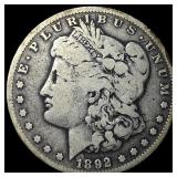 1892 Silver Morgan Dollar LIGHTLY CIRCULATED
