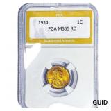 1934 Wheat Cent PGA MS65 RD