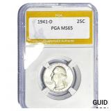 1941-D Washington Silver Quarter PGA MS65