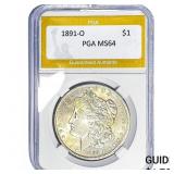1891 Morgan Silver Dollar PGA MS64
