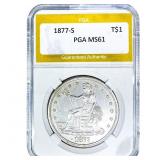 1877-S Silver Trade Dollar PGA MS61