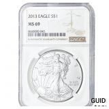 2013 Silver Eagle NGC MS69