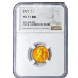 1953 Wheat Cent NGC MS66 RD