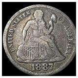 1887-S Silver Seated Liberty Dime NICELY CIRCULATE