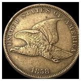1858 Copper-Nickel Flying Eagle Cent CLOSELY UNCIR