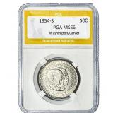 1954-S Washington Carver Half Dollar PGA MS66
