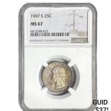 1947-S Washington Silver Quarter NGC MS67