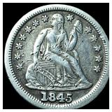 1845 Seated Liberty Dime LIGHTLY CIRCULATED