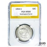 1954-S Washington Carver Half Dollar PGA MS66