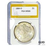 1884-O Morgan Silver Dollar PGA MS66