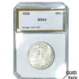 1936 Walking Liberty Half Dollar PCI MS64