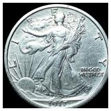 1917 Walking Liberty Half Dollar CHOICE AU