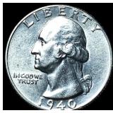 1940 Silver Washington Quarter GEM BU
